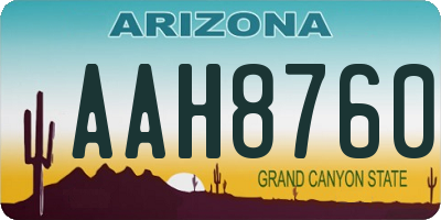 AZ license plate AAH8760