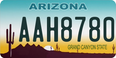 AZ license plate AAH8780