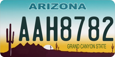 AZ license plate AAH8782