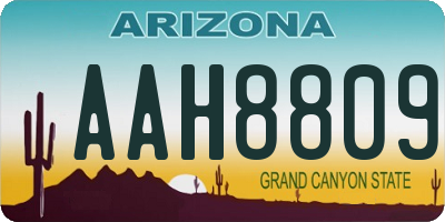 AZ license plate AAH8809