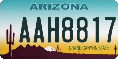 AZ license plate AAH8817
