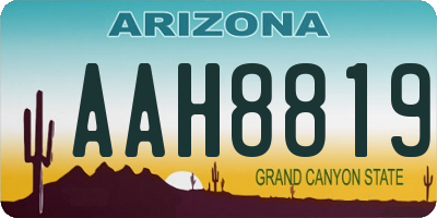 AZ license plate AAH8819