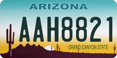 AZ license plate AAH8821