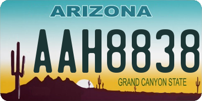 AZ license plate AAH8838