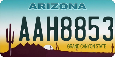 AZ license plate AAH8853