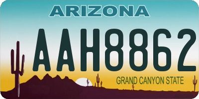 AZ license plate AAH8862