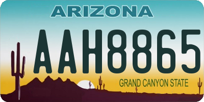 AZ license plate AAH8865