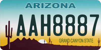 AZ license plate AAH8887