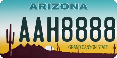 AZ license plate AAH8888