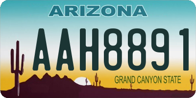 AZ license plate AAH8891