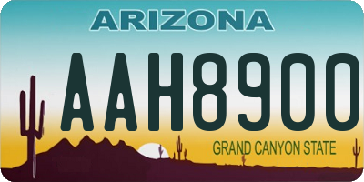 AZ license plate AAH8900
