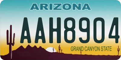 AZ license plate AAH8904