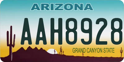 AZ license plate AAH8928