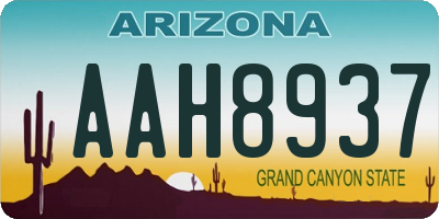 AZ license plate AAH8937