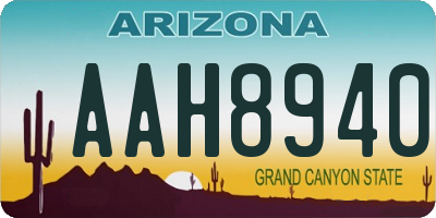 AZ license plate AAH8940
