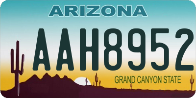 AZ license plate AAH8952
