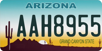 AZ license plate AAH8955