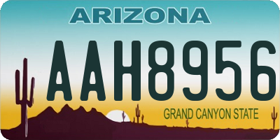 AZ license plate AAH8956