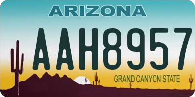 AZ license plate AAH8957