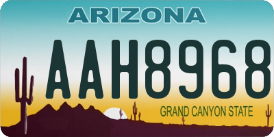 AZ license plate AAH8968