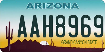 AZ license plate AAH8969