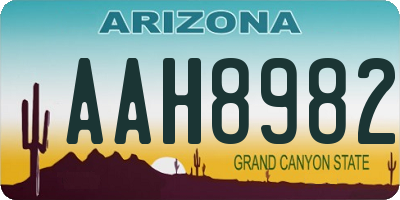 AZ license plate AAH8982