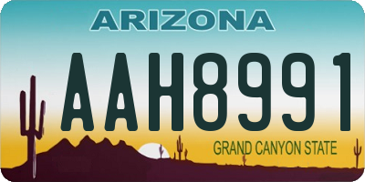 AZ license plate AAH8991