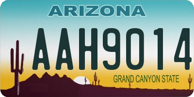 AZ license plate AAH9014