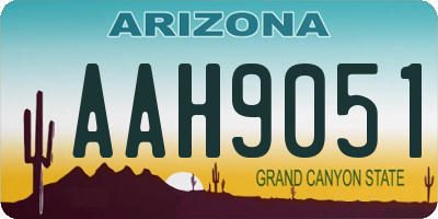 AZ license plate AAH9051