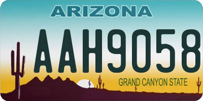 AZ license plate AAH9058