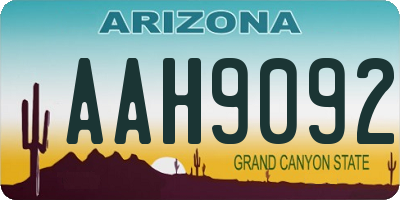 AZ license plate AAH9092