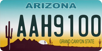 AZ license plate AAH9100