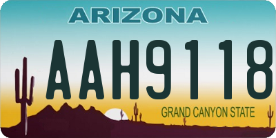 AZ license plate AAH9118