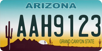 AZ license plate AAH9123