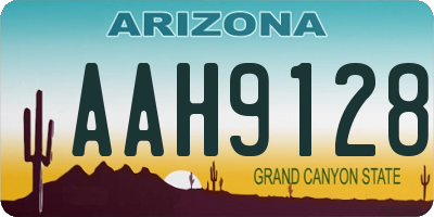 AZ license plate AAH9128