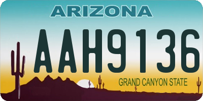 AZ license plate AAH9136