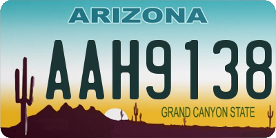 AZ license plate AAH9138