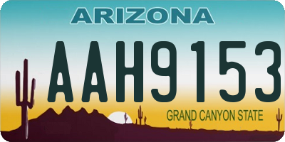 AZ license plate AAH9153