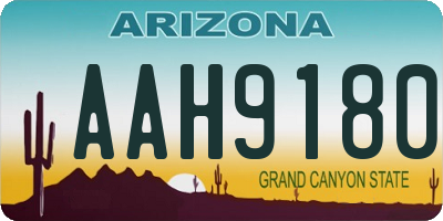 AZ license plate AAH9180