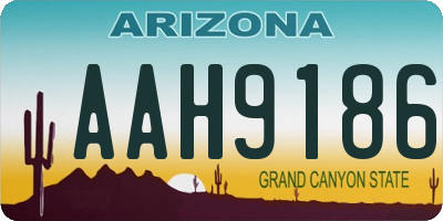 AZ license plate AAH9186