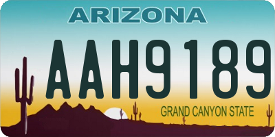 AZ license plate AAH9189