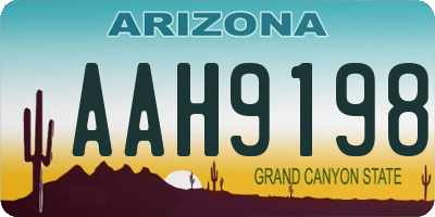 AZ license plate AAH9198