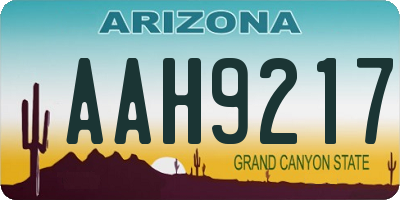 AZ license plate AAH9217