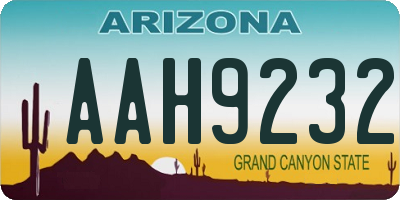 AZ license plate AAH9232