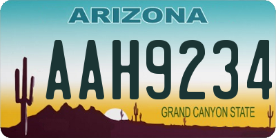 AZ license plate AAH9234