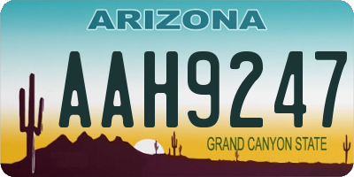 AZ license plate AAH9247