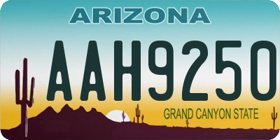 AZ license plate AAH9250