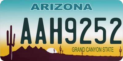 AZ license plate AAH9252
