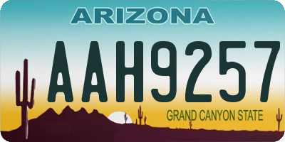 AZ license plate AAH9257