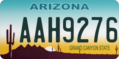 AZ license plate AAH9276